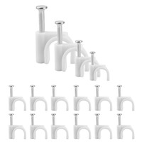 400 StüCk Kabelschellen, Nagelschellen, Halter, Clips, Runde Klemmen Mit Nagel,