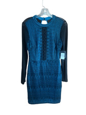 Guess Green/Black Embroidered Dress Sz 6 NWT