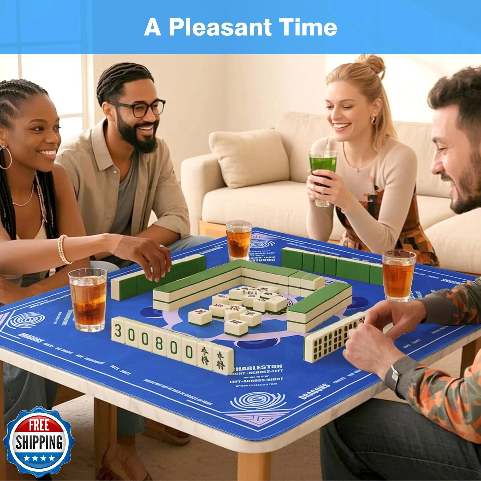 Mahjong Mat Non-Slip, American Mahjong