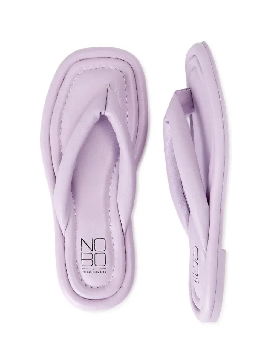 No Boundaries Women s Puffy Thong Flip Flop Sandals Lavender