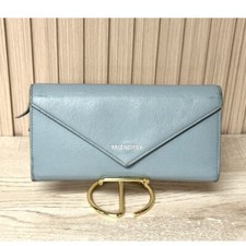 Authentic Balenciaga Envelope Continental Wallet in Light Blue
