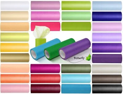 CREATIVERY 9m Tüll Deko Stoff 15cm Tüllband Netz Band Rolle Tütü Hochzeit Basteln netzartig