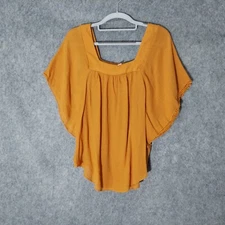 LC Lauren Conrad Tunic M Crinkle Crepe Embroidered Kimono Hippie Boho festival