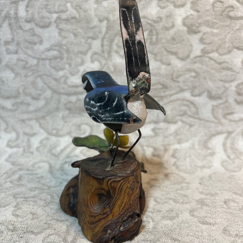 Flor amarilla vintage Norman Brim esmaltada azul jay firmada - Imagen 5 de 9