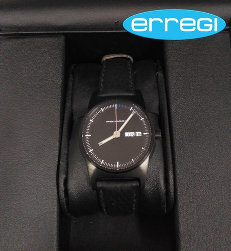 Piquadro Orologio donna cinturino in pelle nero quadrante nero in acciaio.  | eBay