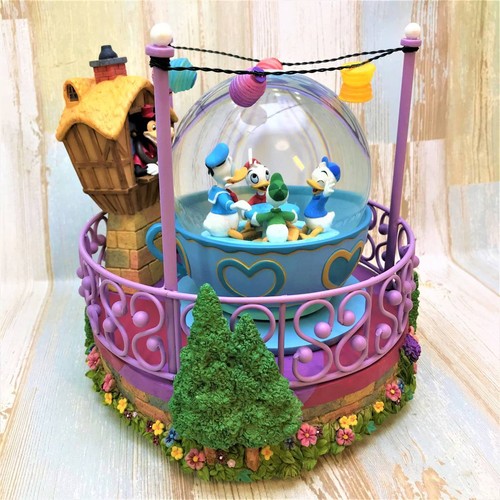 Raro globo de nieve musical Disney Donald's Teacup Ride Huey, Dewey, Pato Louie - Imagen 5 de 10