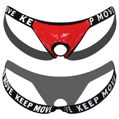 Mens Jockstrap Thongs Gay Underwear Male Latex Hollow Out G-String Panties - Picture 19 of 42