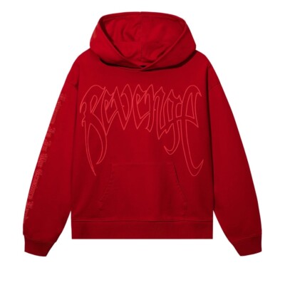 REVENGE KILL HOODIE RED OUTLINE XXXTENTACION SIZE MEDIUM PUFF