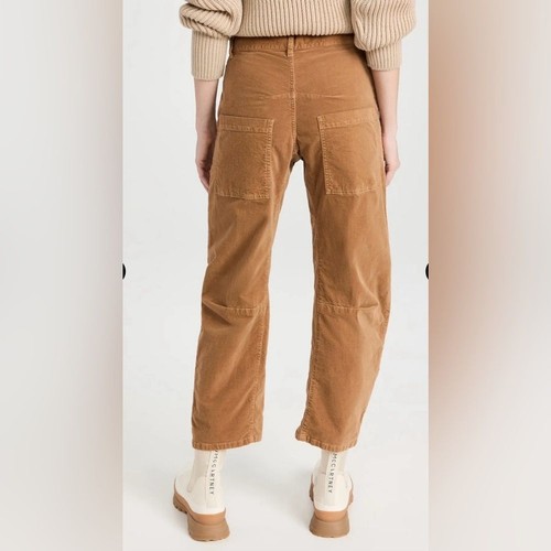 Pantaloni Nili Lotan Velvet Emerson in caramello taglia 12 canna fiocco gamba $480 nuovi con etichette - Foto 3 di 13