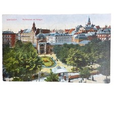 Postkarte AK Wiesbaden Kochbrunnen Anlage Gelaufen 1916