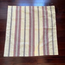 Pottery Barn MONTGOMERY STRIPE Khaki Red Brown Euro Pillow Sham Cotton Modern