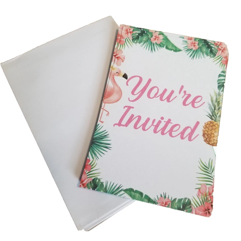 Lets Flamingo Set 22 Invitaciones Traje de Baño Cumpleaños Nuevo Foto 2 de 2