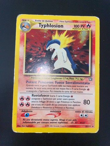 Carta Pokemon Typhlosion Holo - Neo Genesis 18/111 ITA Played