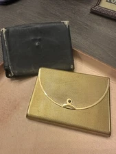 Vintage Coty Metal Compact Makeup Case Mirror Purse Gold Tone Made in USA w Case