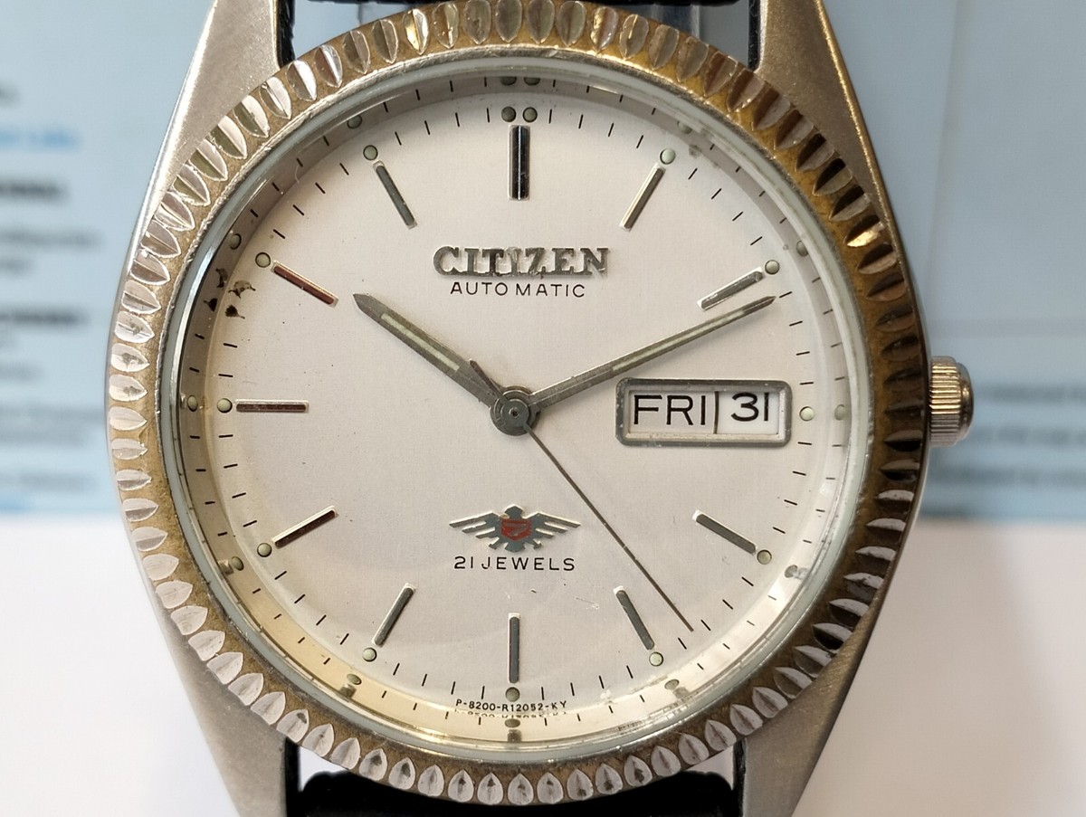 VINTAGE CITIZEN 21 JEWELS AUTOMATIC WHITE DIAL 4R02149 JAPAN