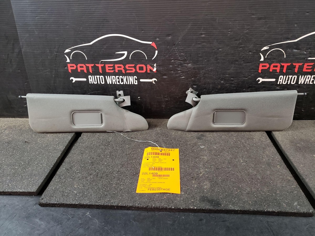 03-05 FORD THUNDERBIRD LEFT RIGHT SUN SHADE VISORS GRAY ASH TRIM