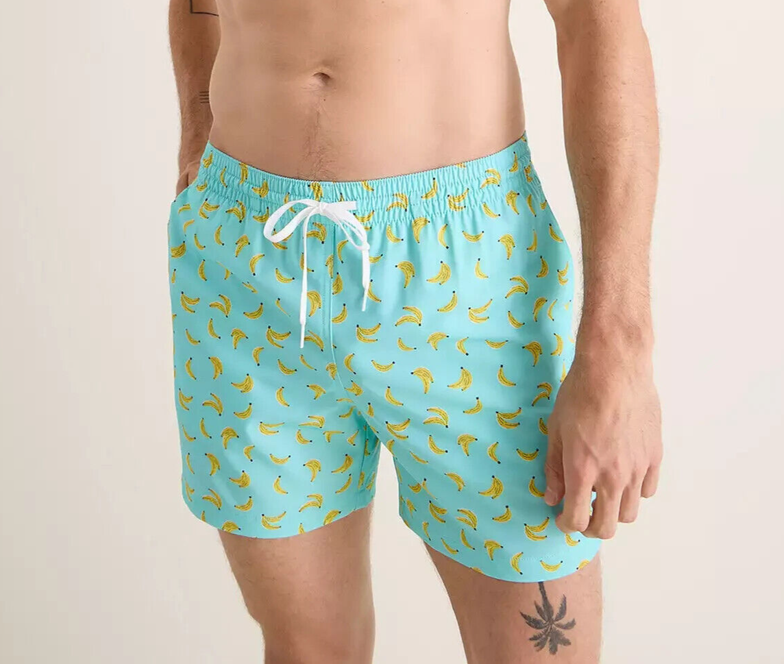 Chubbies Swimming Shorts Men’s MEDIUM Mint Green Bananas Swim  Trunks