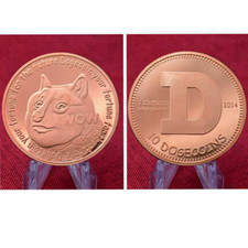 10 Dogecoin Crypto Commemorative Coin Collection Dog Coins Copper Plated
