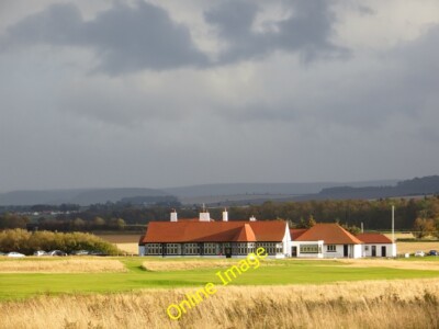 Photo 6x4 Luffness New Course clubhouse Gullane View from the sharp bend  c2014
