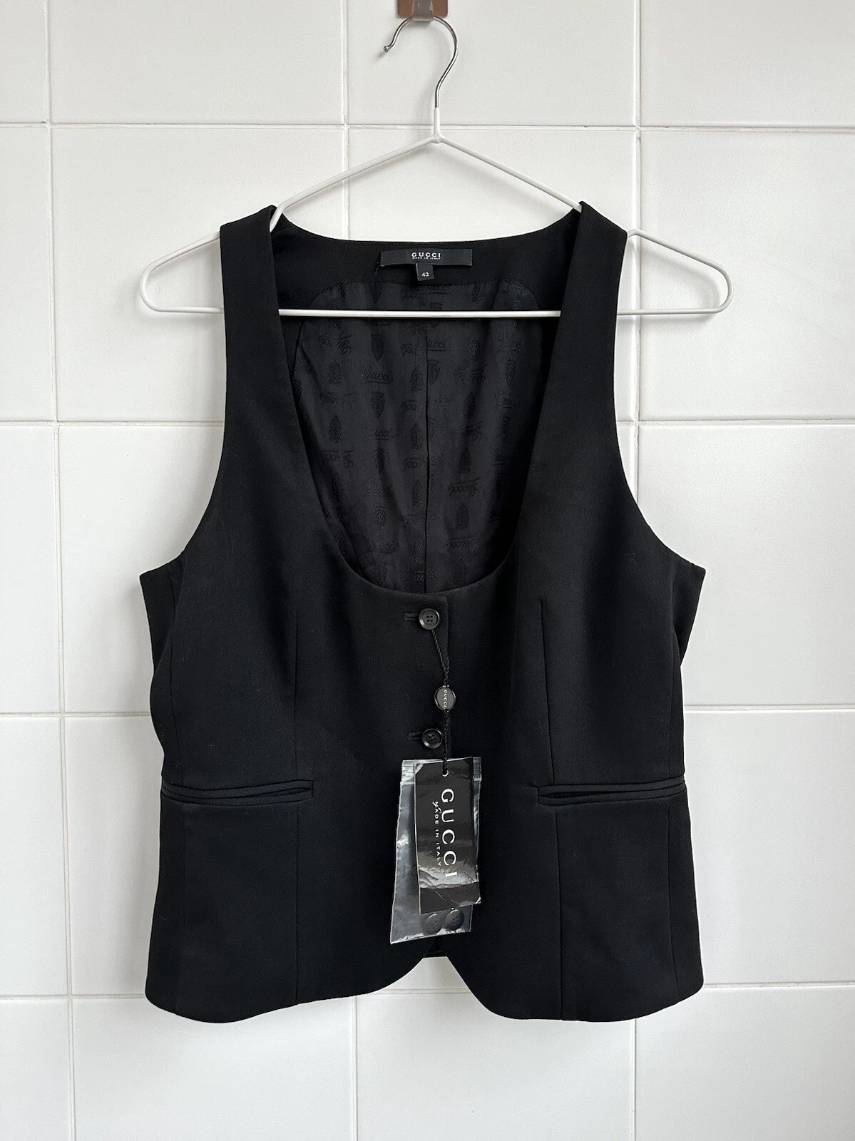 Gilet noir formel classique en laine Gucci SS/06 taille : 42 / M L