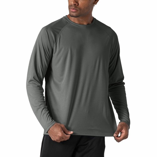 UPF 50+ Men's Sun Protection Long Sleeve T-Shirt Outdoor Sport Casual Shirt Tops - Picture 5 of 161