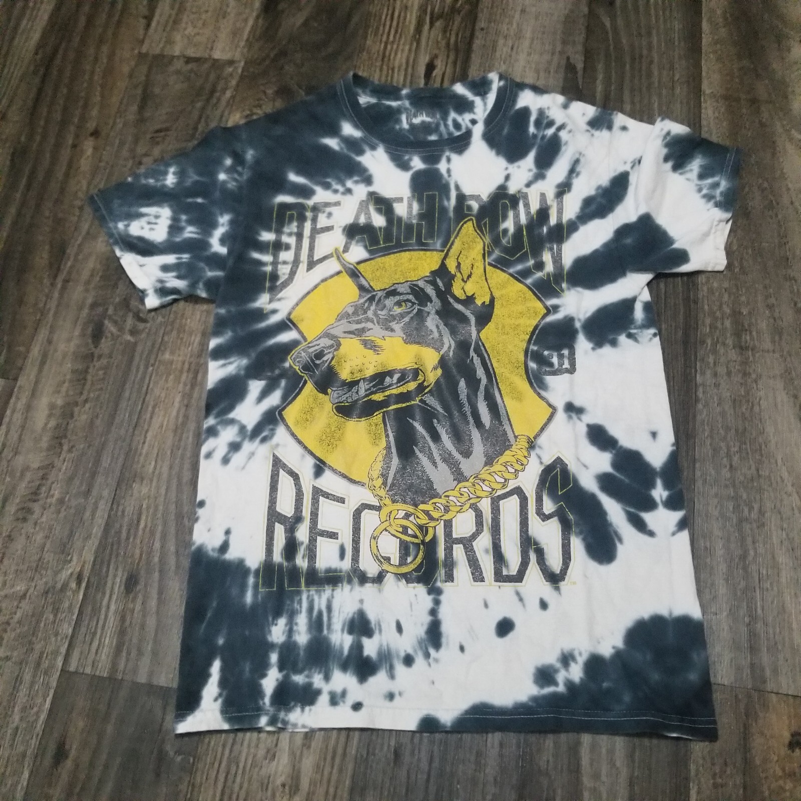 FILA T shirt cane Death Row Records Doberman tie dye piccolo cane hip hop snoop