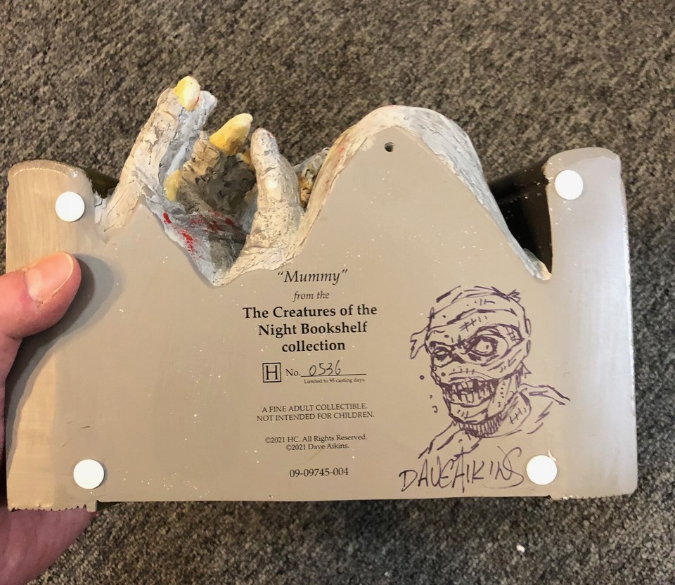 CREATURES OF THE NIGHT MUMMY bookshelf bust SIGNED BY AIKINS Hamilton