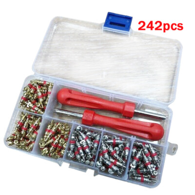 242PCS R134a Car A/C Air Conditioning Valve Cores Auto Car Air Con Remover Tools