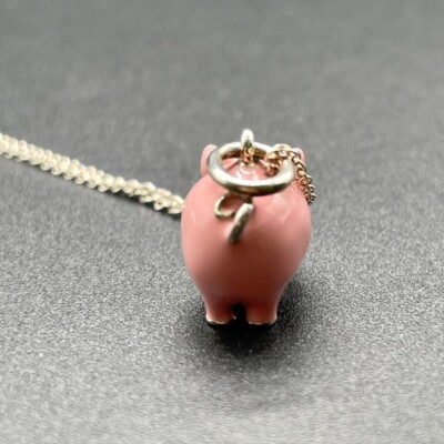 Tiffany Pig Pink Enamel Necklace AG925 | eBay
