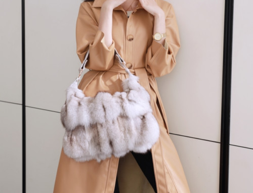 Neu echt echt Fuchspelz Pathwork Handtaschen Tasche Echtfell Handtasche Damen - Bild 17 von 35