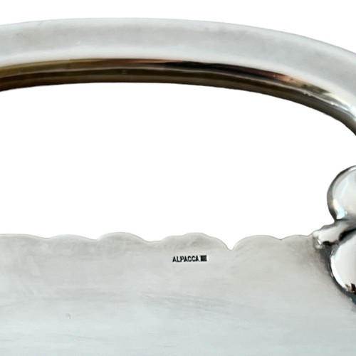 Alpacca Silver Plate Waiter Serving Tray Large Rectangular 15x26 - Picture 15 of 15