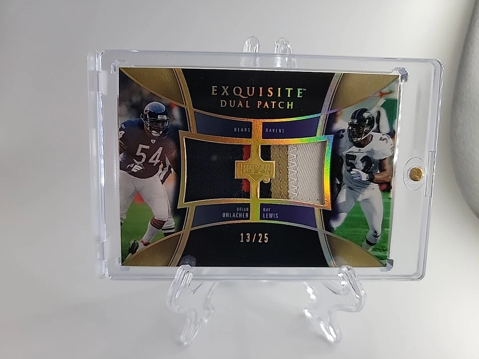 Parche doble exquisito Upper Deck 2005 #E2P-UL Brian Urlacher Ray Lewis 13/25 Foto 2 de 4