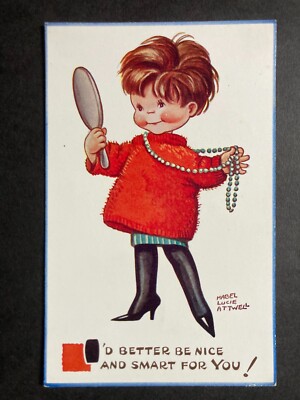 I'd Better Be Nice & Smart For You! Mabel Lucie Attwell Postkarte O17
