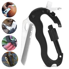 Outdoor D-Shape Aluminum Steel Rock Climbing Hiking Screw Locking Carabiner 10KN