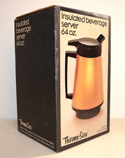 WEST BEND THERMO-SERV Insulated Beverage Server 64oz. (Gold/Black) Made in USA