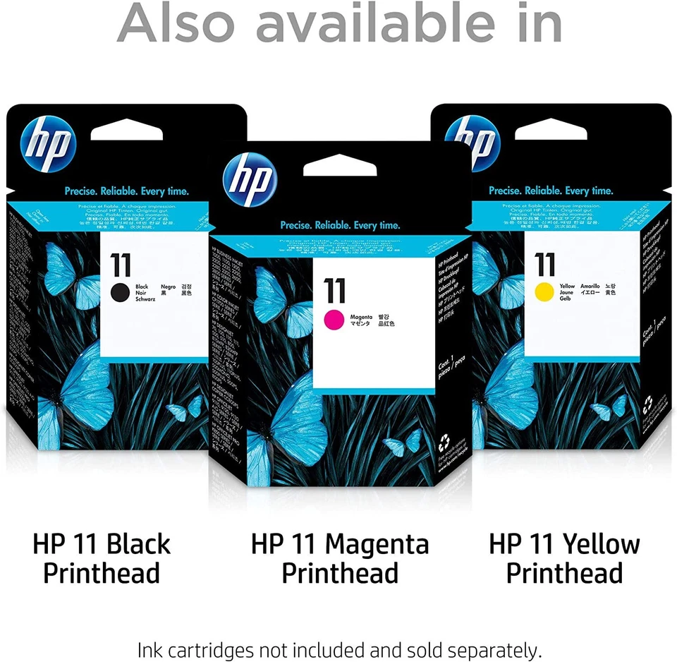HP 11  TESTINA ORIGINALE NERO MAGENTA CIANO GIALLO C4810A C4812A C4811A C4813A - Immagine 2 di 4