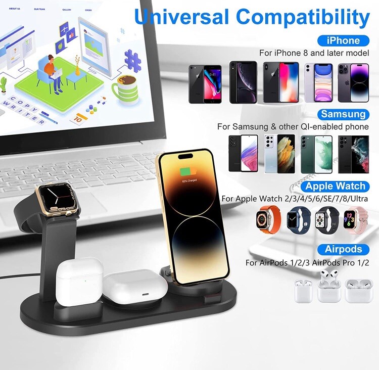 4-in-1 Magnetic Wireless Charging Station for Apple & Samsung Devices-image