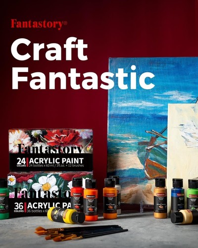 Airbrush Paint, 36 Colors Acrylic Air Brush Paint Kit, Water-Based, Opaque & Neo - Picture 9 of 9