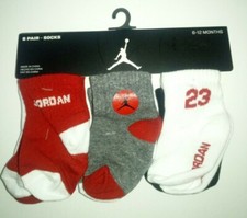 AIR JORDAN NEWBORN INFANT ANKLE SOCKS, SIZE 6-12 months, 6 pair
