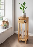 BlumensäUle Beistelltisch Massivholz 30X90Cm Wildeiche Massiv GeöLt Neu Ovp!!!