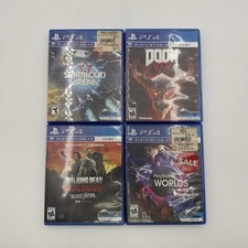 PS4 PlayStation VR Games Lot (5) - Doom VFR, Walking Dead, GT Sport, VR Worlds
