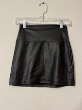 Women's PU Leather Stretch Mini Skirt, Size S