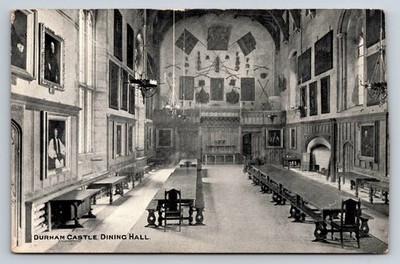 Durham Castle Dining Hall 1905 Photochrom Postcard England Architecture