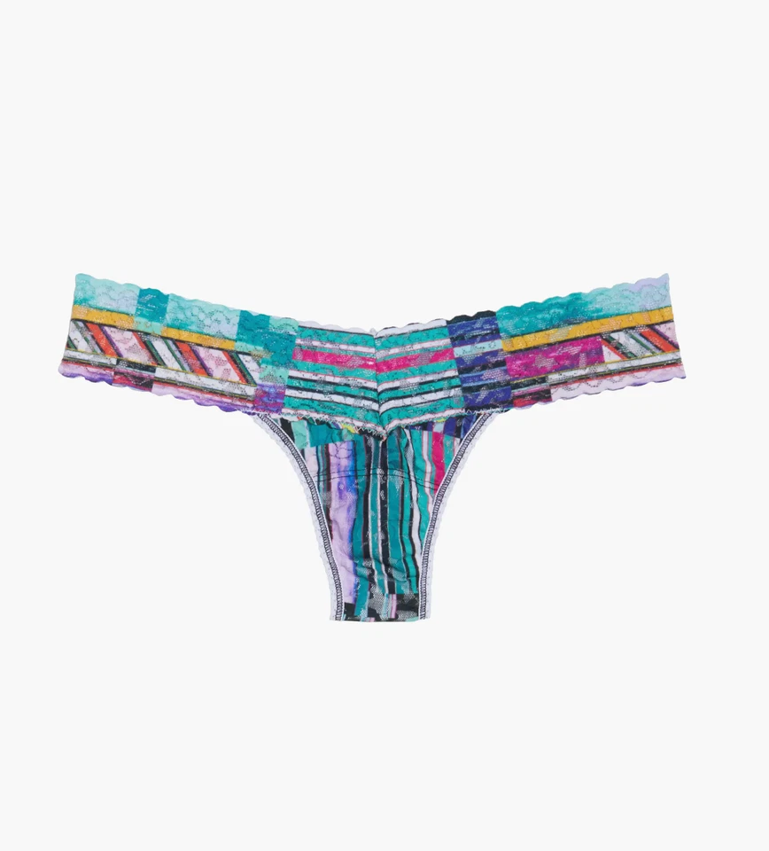 Tanga Hanky Panky L16550 Multi tiro bajo estampado firma talla única Foto 4 de 4