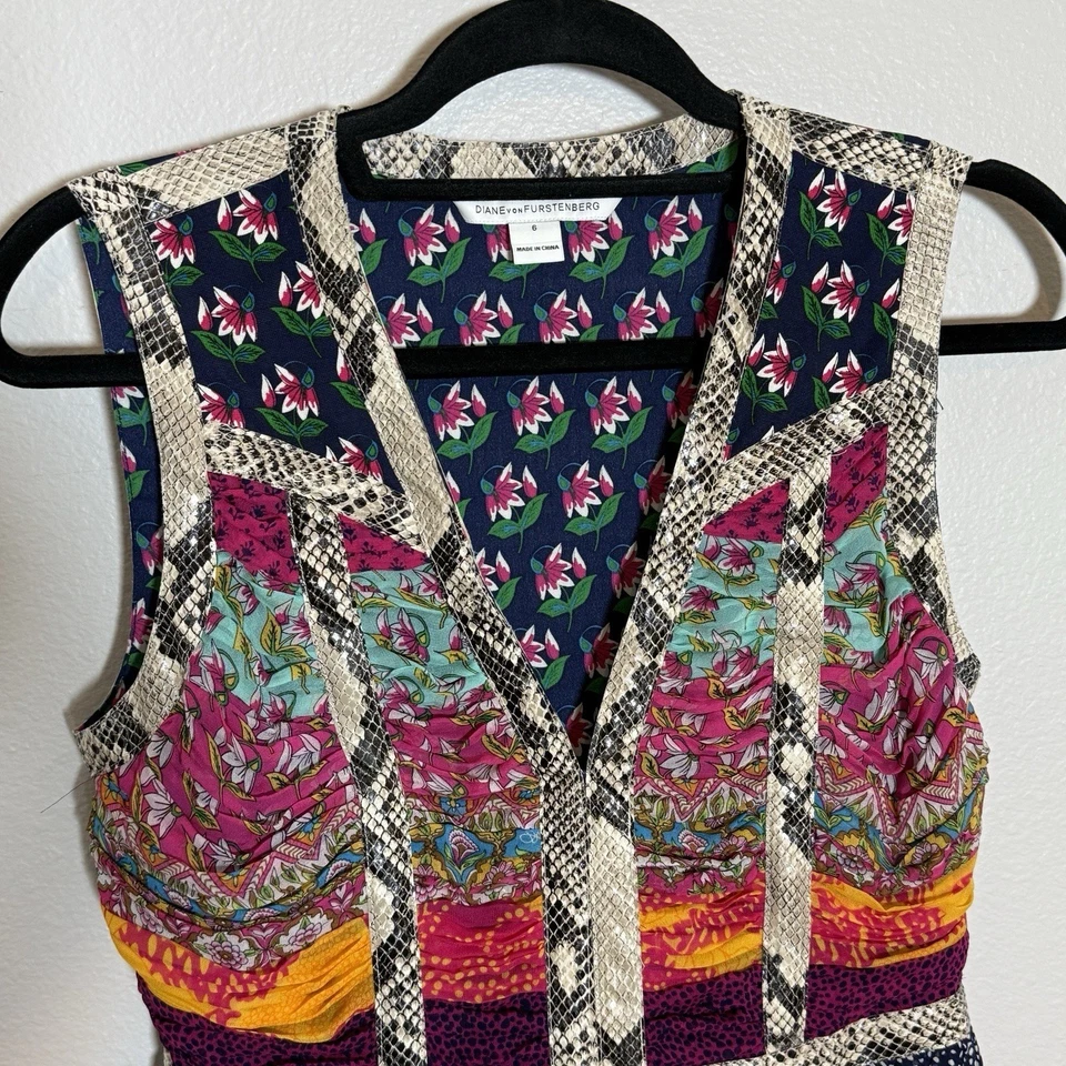 VESTIDO MAXI DE SEDA DIANE VON FURSTENBERG RARO AMABELLE FLOWER POWER TALLA 6 USADO EN EXCELENTE ESTADO Foto 4 de 4