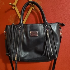 nicole by Nicole Miller Women's Black Dual Strap Bag With Removable Strap *Read*