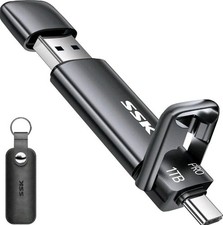 SSK 1TB USB C Thumb Drive up to 1000MB/s,Fast Flash Dual Drive,External Portable