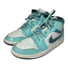 Nike Air Jordan 1 Mid Teal White Aqua Blue Men’s Size 8.5 Basketball Shoes SB11