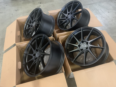 18x8.5 +35 | Aodhan AH09 5x108 Matte Black Wheels (Used Set) | eBay