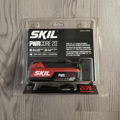 SKIL 2.0Ah USB-C Battery & 45W PD Charger Starter Kit PWRCORE New Sealed